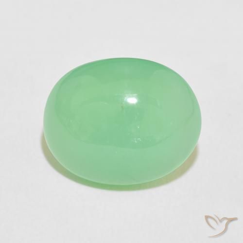 7.94ct 天然 淡黄绿色 绿玉髓, 椭圆形, 不透明