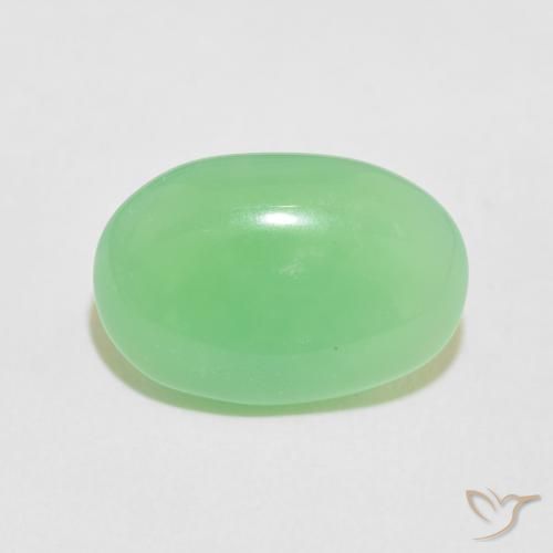5.72ct 天然 黄绿色 绿玉髓, 椭圆形, 不透明