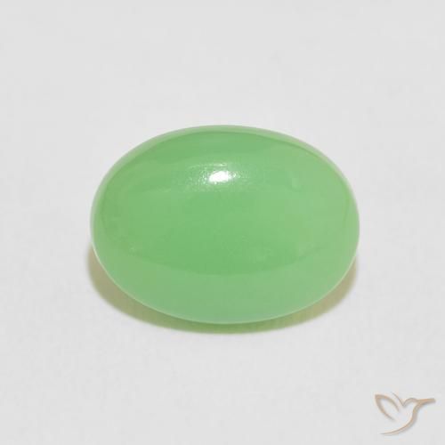 4.06ct 天然 黄绿色 绿玉髓, 椭圆形, 不透明