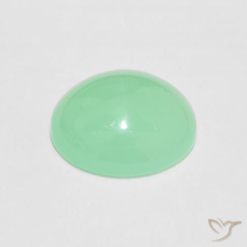 2.98克拉天然绿玉髓，椭圆形，不透明