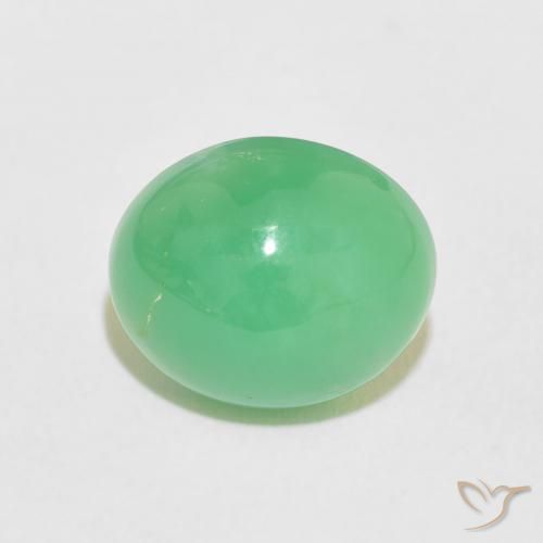 3.31ct 天然 浅三叶草绿 绿玉髓, 椭圆形, 不透明