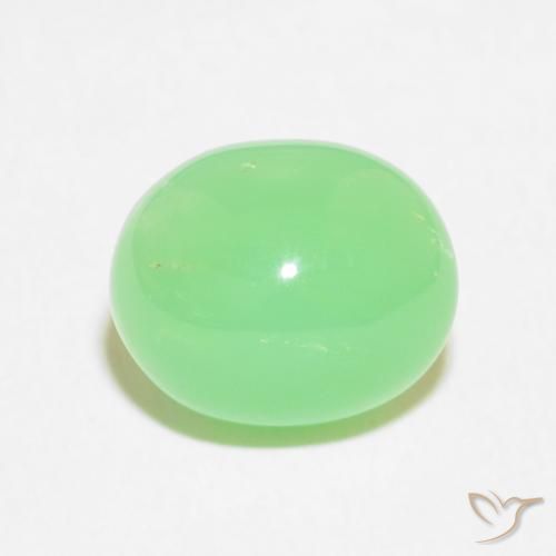 3.47ct 天然 淡黄绿色 绿玉髓, 椭圆形, 不透明