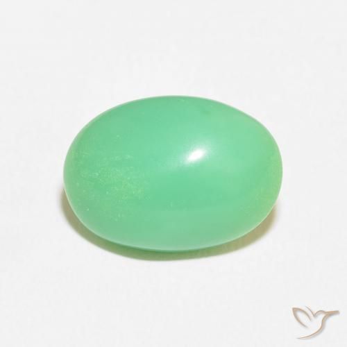 7.44ct 天然 淡黄绿色 绿玉髓, 椭圆形, 不透明