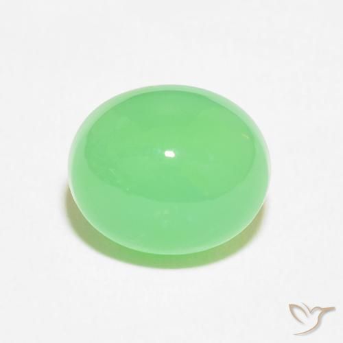 4.52ct 天然 浅绿色 绿玉髓, 椭圆形, 不透明