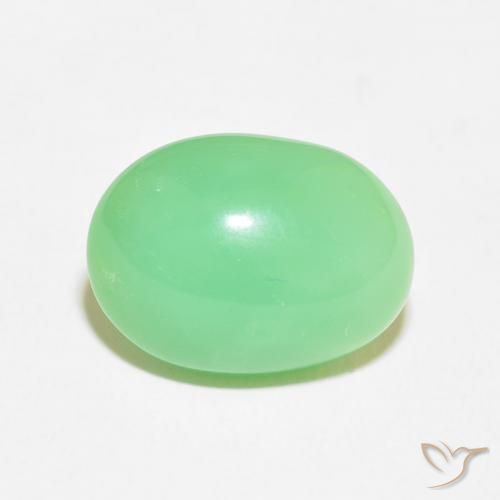 7.98ct 天然 浅三叶草绿 绿玉髓, 椭圆形, 不透明