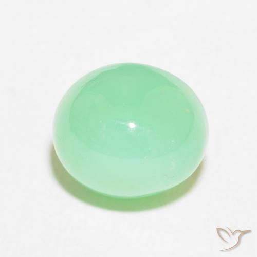 4.81ct 天然 浅蕨绿色 绿玉髓, 椭圆形, 不透明
