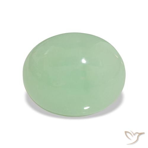 7.28ct Medium Light-Green 绿玉髓, 椭圆形, 不透明