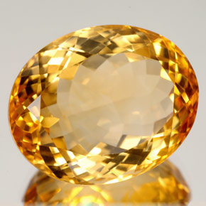 28.14克拉天然黄色黄水晶，椭圆形切割，21.3×17.2毫米，VVS