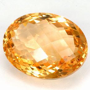 26.61克拉天然黄色黄水晶，椭圆形切割，21.9×16.9毫米，VVS
