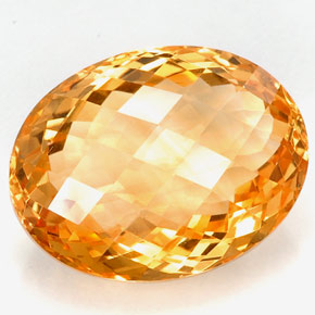 26.61克拉天然黄色黄水晶，椭圆形切割，21.9×16.9毫米，VVS