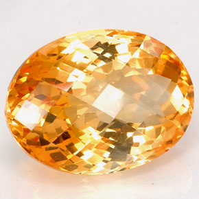 25.65克拉天然黄色黄水晶，椭圆形切割，21.7×15.9毫米，VVS