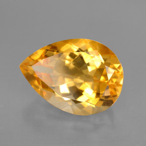 5.19克拉天然黄色黄水晶，梨形，14×10.1毫米，VVS
