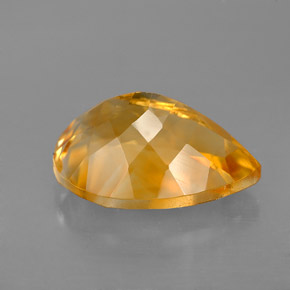 5.19克拉天然黄色黄水晶，梨形，14×10.1毫米，VVS