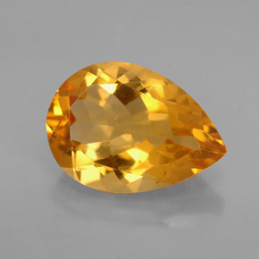4.84克拉天然黄色黄水晶，梨形，14×9.9毫米，VVS-VS