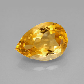 5.09克拉天然黄色黄水晶，梨形，14×9.9毫米，VVS