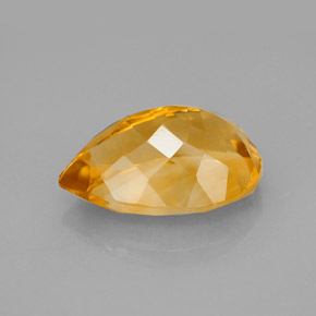 5.09克拉天然黄色黄水晶，梨形，14×9.9毫米，VVS