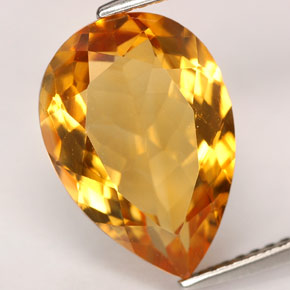 4.50克拉天然黄色黄水晶，梨形，14.3×9.9毫米，IF