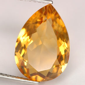 4.50克拉天然黄色黄水晶，梨形，14.3×9.9毫米，IF
