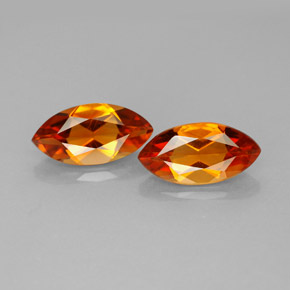 天然黄色黄水晶，马眼形，10.2×5.1毫米，VS