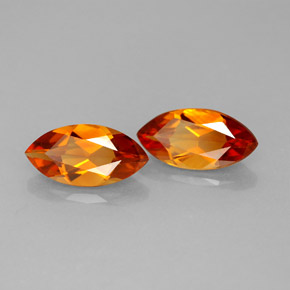 天然黄色黄水晶，马眼形，10.2×5.1毫米，VS
