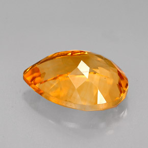 5.08克拉天然黄色黄水晶，梨形，14×10毫米，VVS