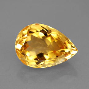 5.82克拉天然黄色黄水晶，梨形，14.2×10毫米，VVS