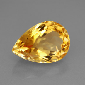 5.82克拉天然黄色黄水晶，梨形，14.2×10毫米，VVS