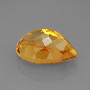 5.82克拉天然黄色黄水晶，梨形，14.2×10毫米，VVS