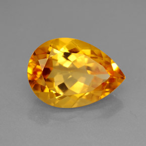 4.91克拉天然黄色黄水晶，梨形，14×9.9毫米，VVS-VS