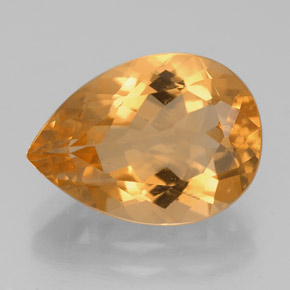 4.63克拉天然黄色黄水晶，梨形，13.8×10毫米，VVS-VS