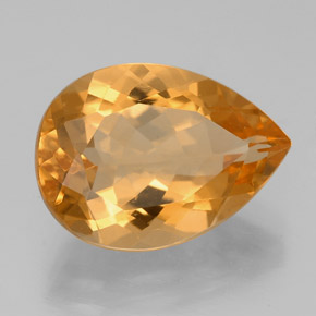 4.63克拉天然黄色黄水晶，梨形，13.8×10毫米，VVS-VS