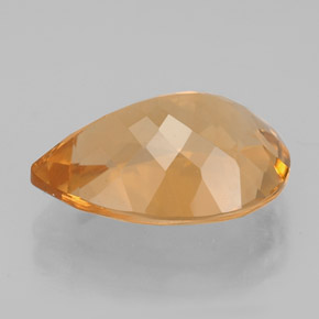 4.63克拉天然黄色黄水晶，梨形，13.8×10毫米，VVS-VS