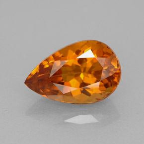 3.28克拉天然橙色黄水晶，梨形，12.5×8.1毫米，VS