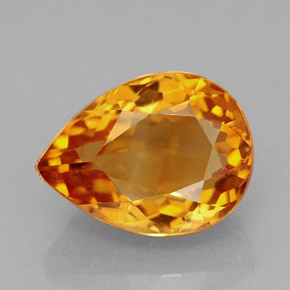 3.25克拉天然橙色黄水晶，梨形，11×8.2毫米，VVS