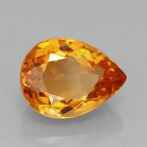3.25克拉天然橙色黄水晶，梨形，11×8.2毫米，VVS