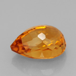3.25克拉天然橙色黄水晶，梨形，11×8.2毫米，VVS