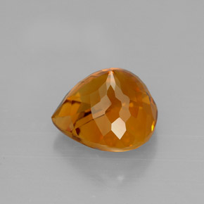 3.16克拉天然橙色黄水晶，梨形，9.6×9.1毫米，VVS