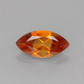 0.88克拉天然橙色黄水晶，马眼形，10×5.1毫米，VVS-VS