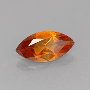 0.88克拉天然橙色黄水晶，马眼形，10×5.1毫米，VVS-VS