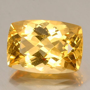 12.60克拉天然黄色黄水晶，垫形剪裁，17.9×12.6毫米，VVS-VS