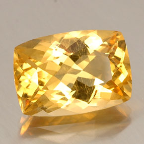 12.60克拉天然黄色黄水晶，垫形剪裁，17.9×12.6毫米，VVS-VS