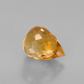 1.96克拉天然黄色黄水晶，水滴珠形切工，8.4×6.3毫米，VVS-VS