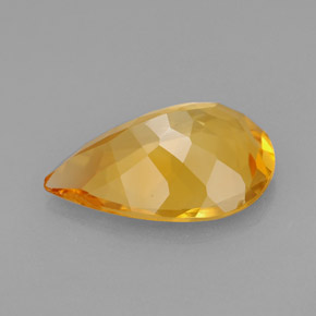 2.77克拉天然橙色黄水晶，梨形，13×9毫米，IF