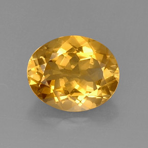 3.95克拉天然黄色黄水晶，椭圆形切割，12×9.9毫米，VVS