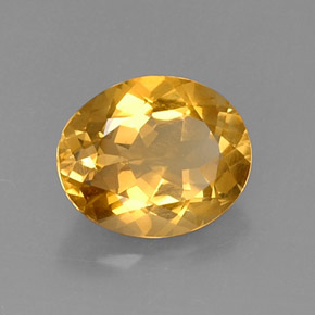 3.95克拉天然黄色黄水晶，椭圆形切割，12×9.9毫米，VVS