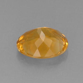3.95克拉天然黄色黄水晶，椭圆形切割，12×9.9毫米，VVS