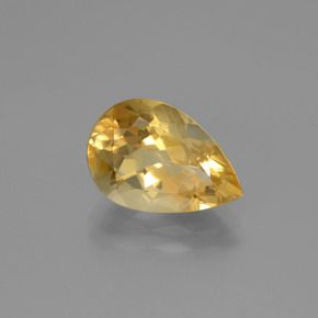 3.50克拉天然黄色黄水晶，梨形，12.9×8.9毫米，VVS
