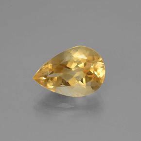 3.50克拉天然黄色黄水晶，梨形，12.9×8.9毫米，VVS