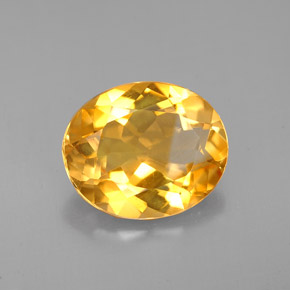 2.83克拉天然黄色黄水晶，椭圆形切割，10.9×9毫米，VVS