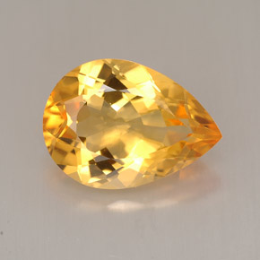 4.53克拉天然橙色黄水晶，梨形，14×10.1毫米，VVS